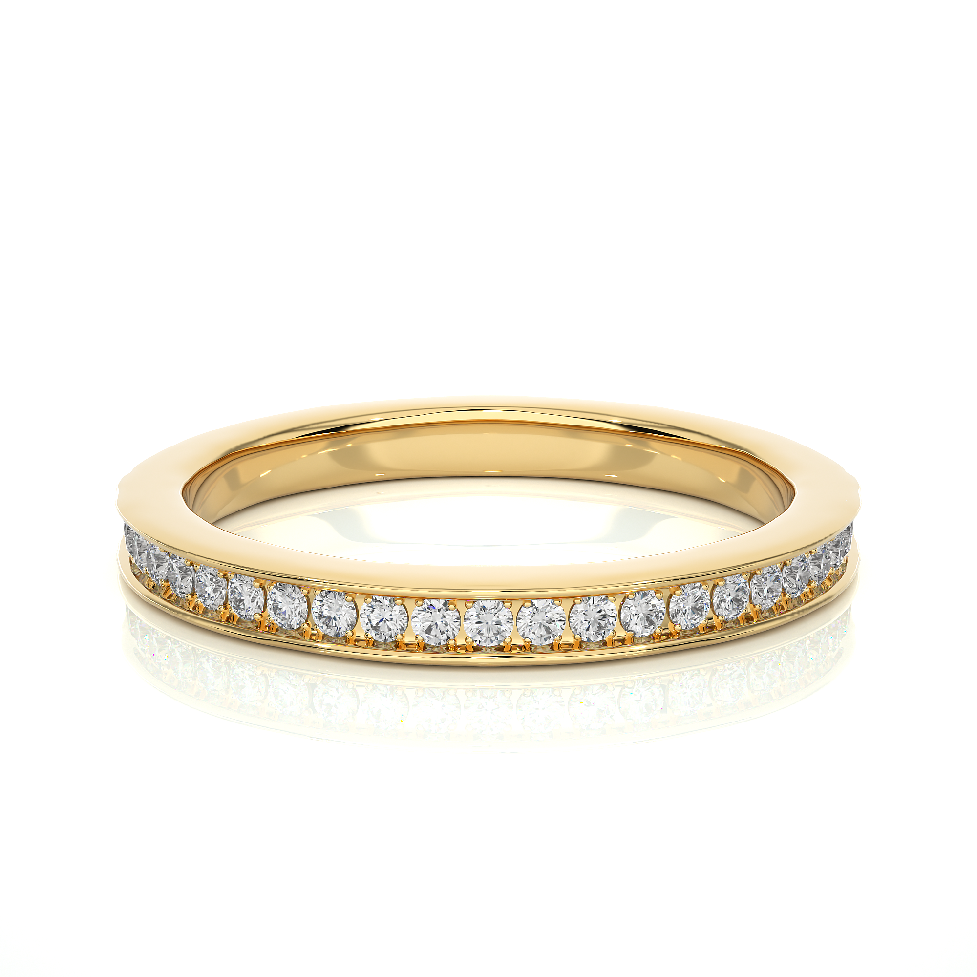 Channel Set Half Eternity Lab Diamond Ring