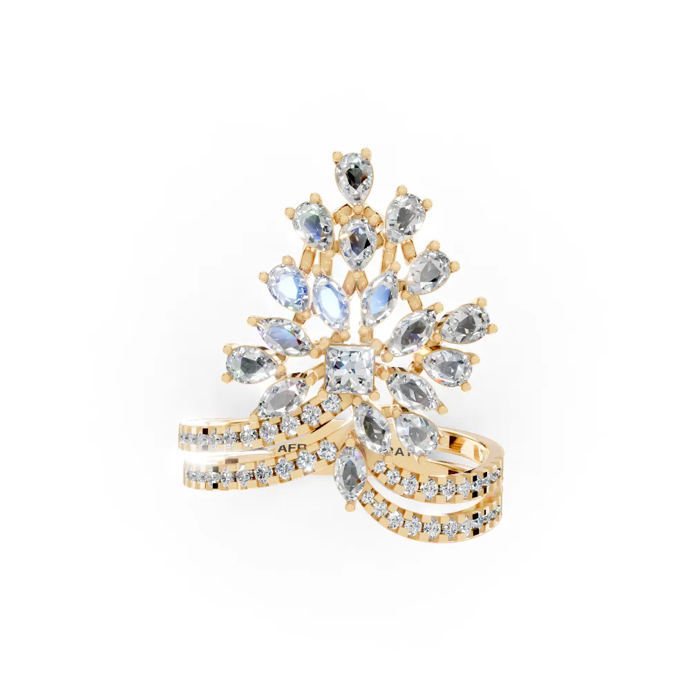Round Lab Diamond Bypass Engagement Ring