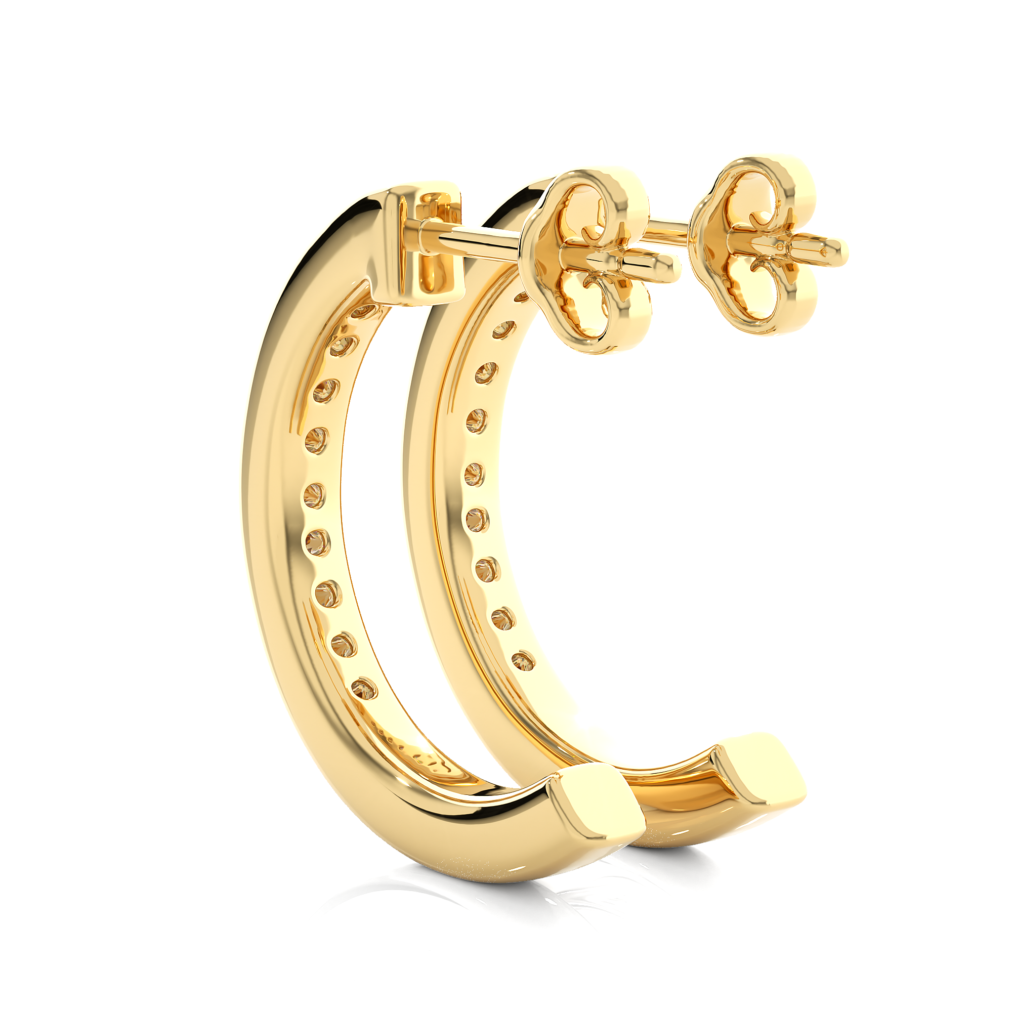 Medium Size Round Lab Diamond Hoop Earrings
